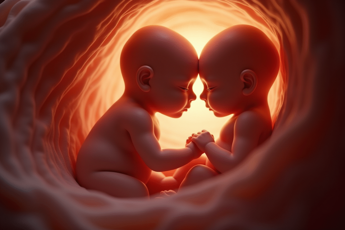 Deux bébés à naître dans l'utérus maternel