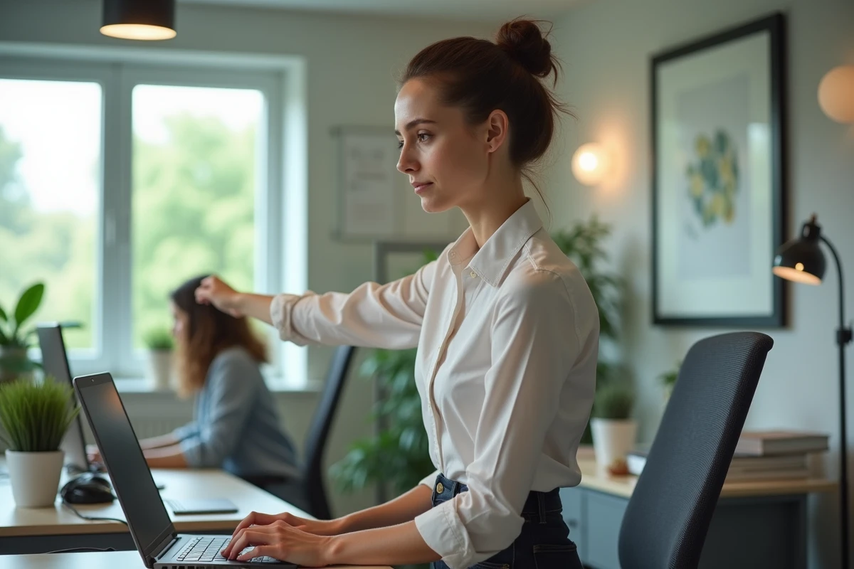 Jeune femme en posture d